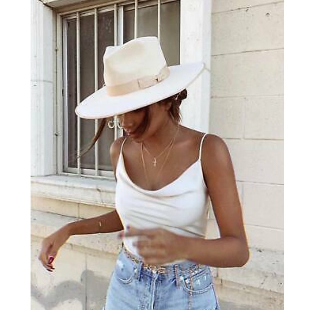 NWT lack of color ivory rancher hat